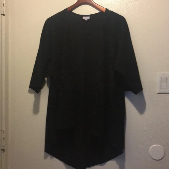 Lularoe Black Floral Elegant Collection Shirley Open Front Cardigan - Picture 1 of 5